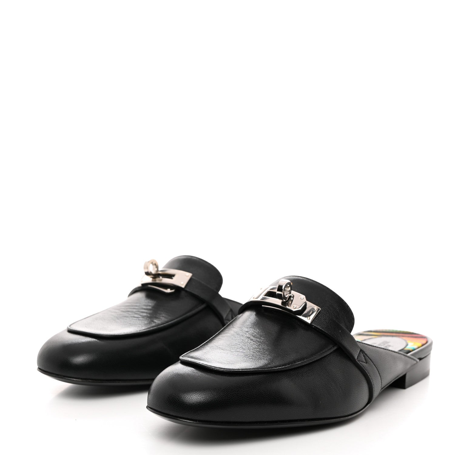 Hermes Goatskin Oz Mules 37 Black 4 of 8