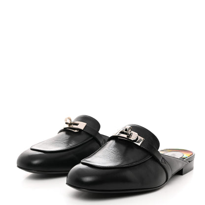 Hermes Goatskin Oz Mules 37 Black 4 of 8