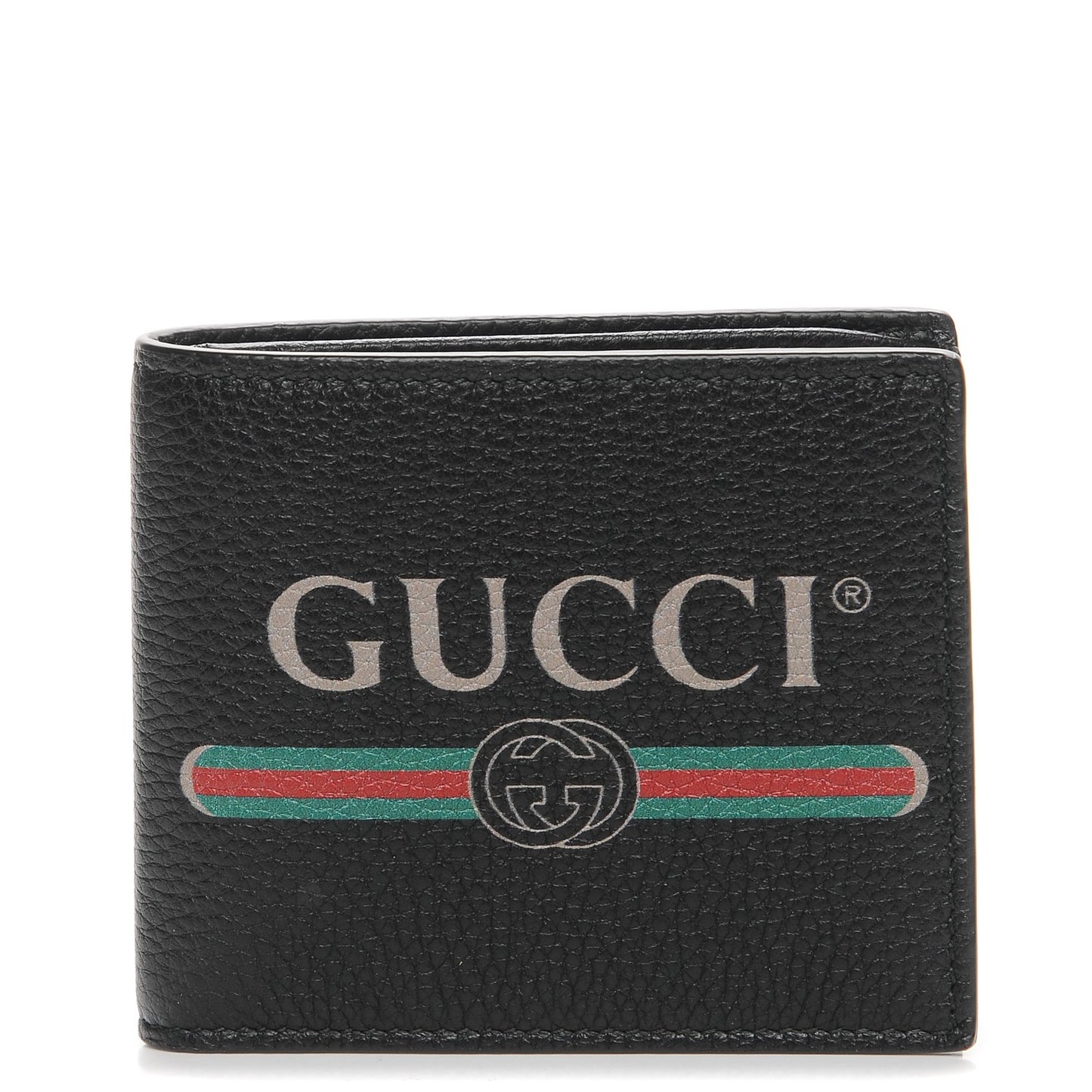 Cripto Calfskin Logo Bi-Fold Wallet Black Grege
