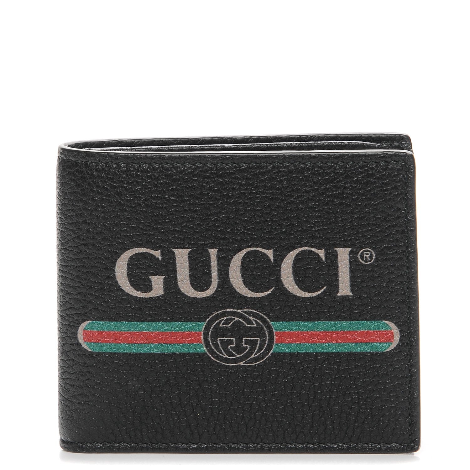 Gucci Cripto Calfskin Logo Bi-Fold Wallet Black Grege 1 of 8