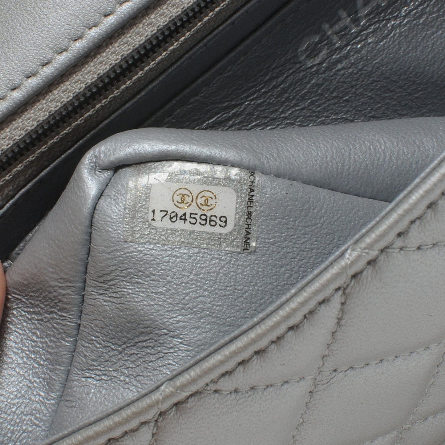 Lambskin Quilted Mini Flap Silver