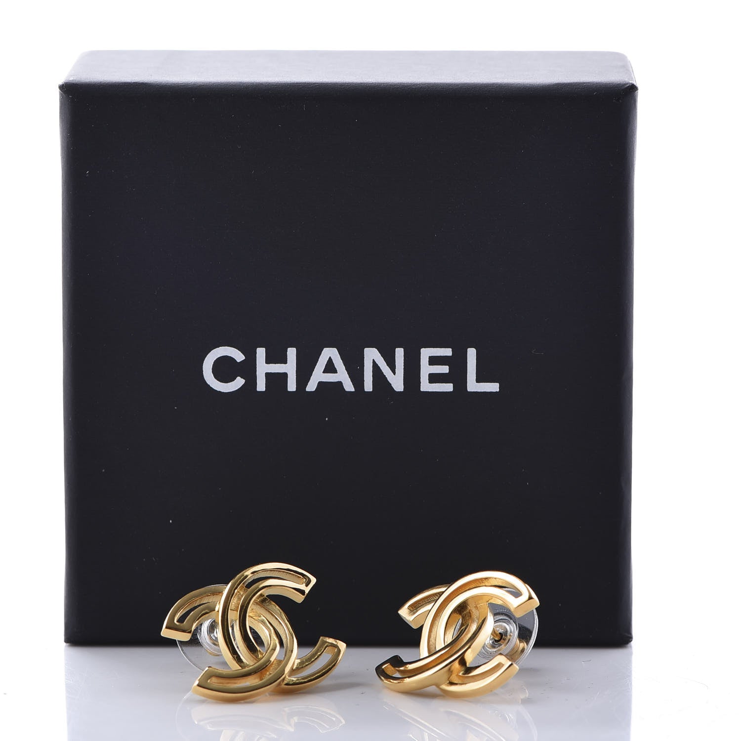 Chanel Metal Obazine CC Earrings Gold 6 of 6