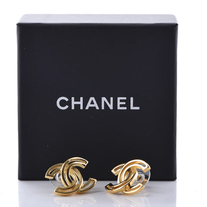 Chanel Metal Obazine CC Earrings Gold 6 of 6