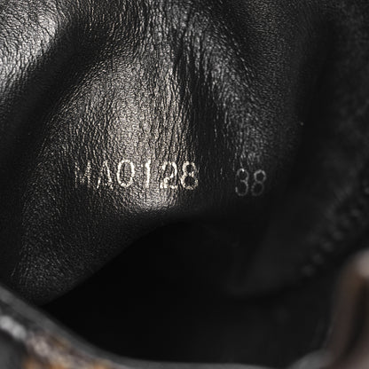 Louis Vuitton Suede Calfskin Crocodile Embossed Patent Monogram Laureate Platform Desert Boots 38 Black 7 of 10