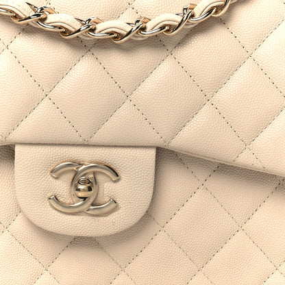Chanel Caviar Quilted Jumbo Double Flap Light Beige 9 of 11