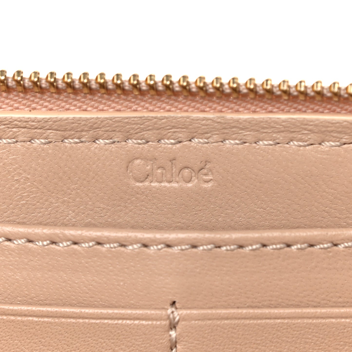 Grained Calfskin Marcie Long Zip Around Wallet Clay