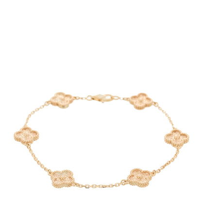 Van Cleef & Arpels 18K Rose Gold 6 Motifs Sweet Alhambra Bracelet 1 of 5