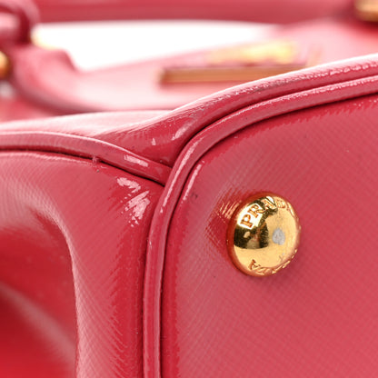 Prada Saffiano Vernice Small Galleria Double Zip Tote Peonia 20 of 26