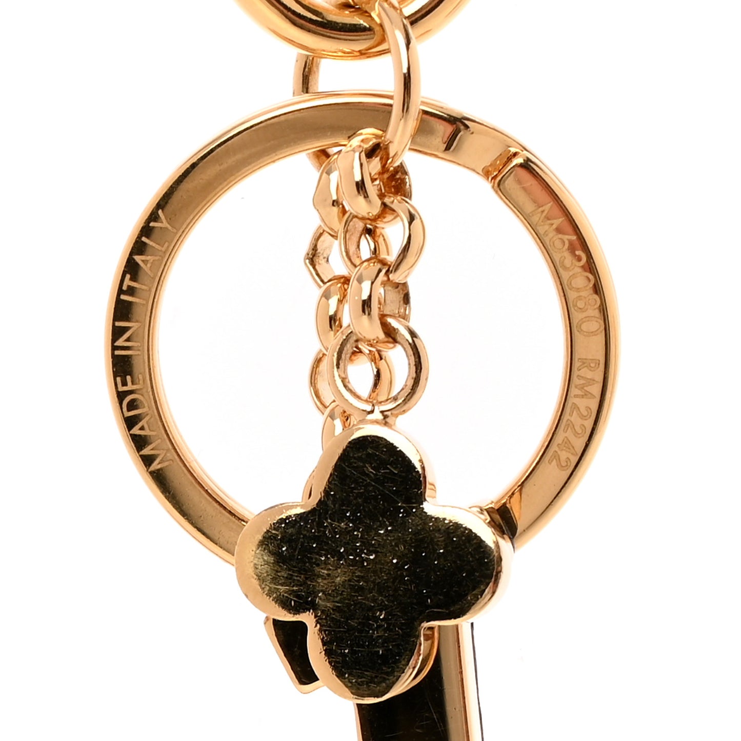 Metal Taurillon LV Capucines Bag Charm Key Holder Black