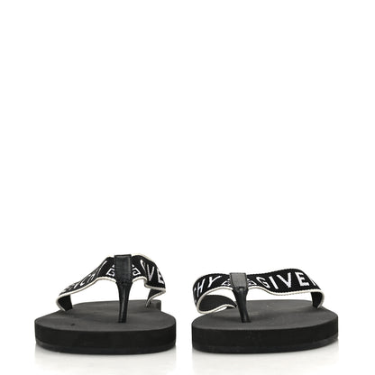 Givenchy Cotton Logo Thong Strap Sandals 41 Black White 2 of 7