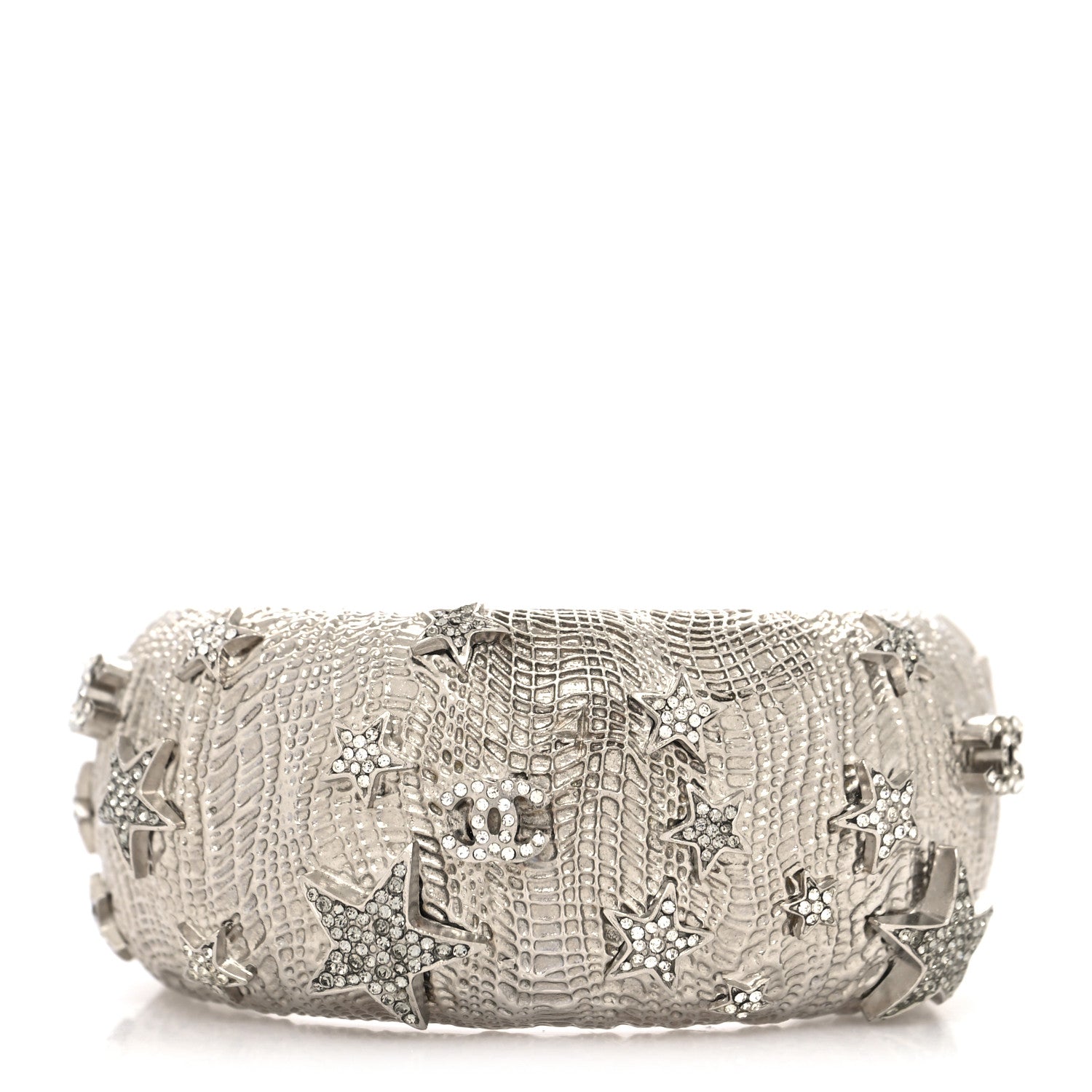 Chanel Crystal Star CC Cuff Silver 1 of 4