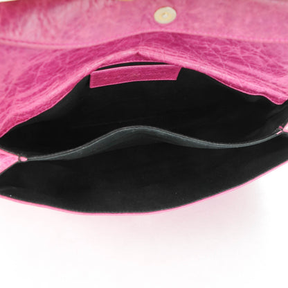 Balenciaga Agneau Giant 21 Gold Hardware Envelope Clutch Magenta 5 of 7