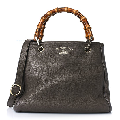 Gucci Calfskin Small Bamboo Shopper Tote Grey Field 1 of 16