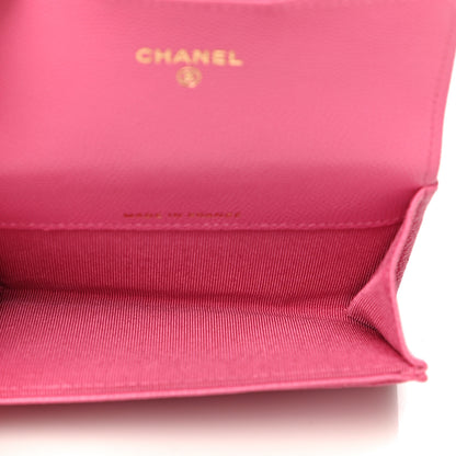 Chanel Caviar Quilted Flap Card Holder Wallet Pink 5 of 11