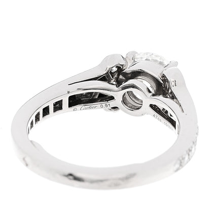 Cartier Platinum Diamond .91ct Destinee Engagement Ring 46 3.75 6 of 8