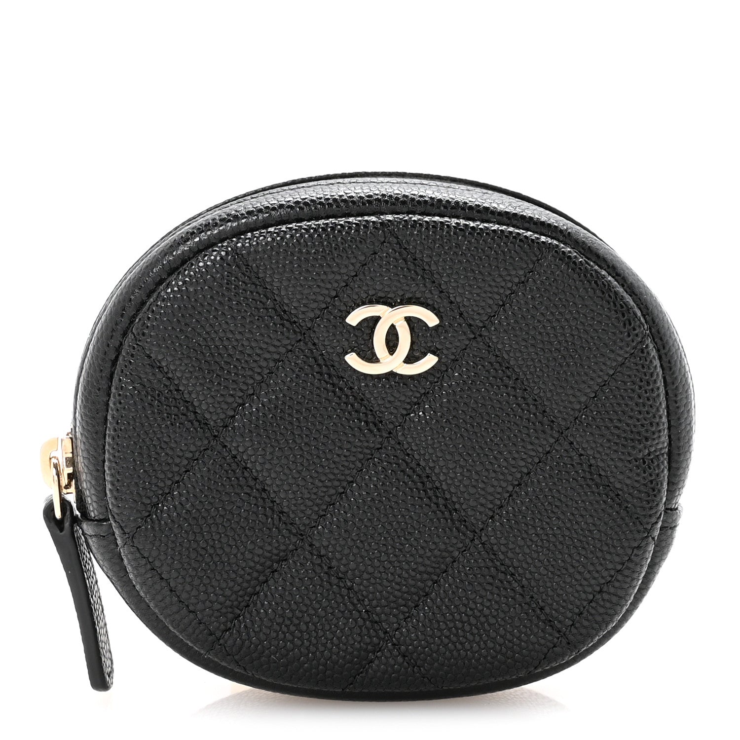 Chanel Caviar Quilted Zip Around Classic Coin Purse Black 1 of 8