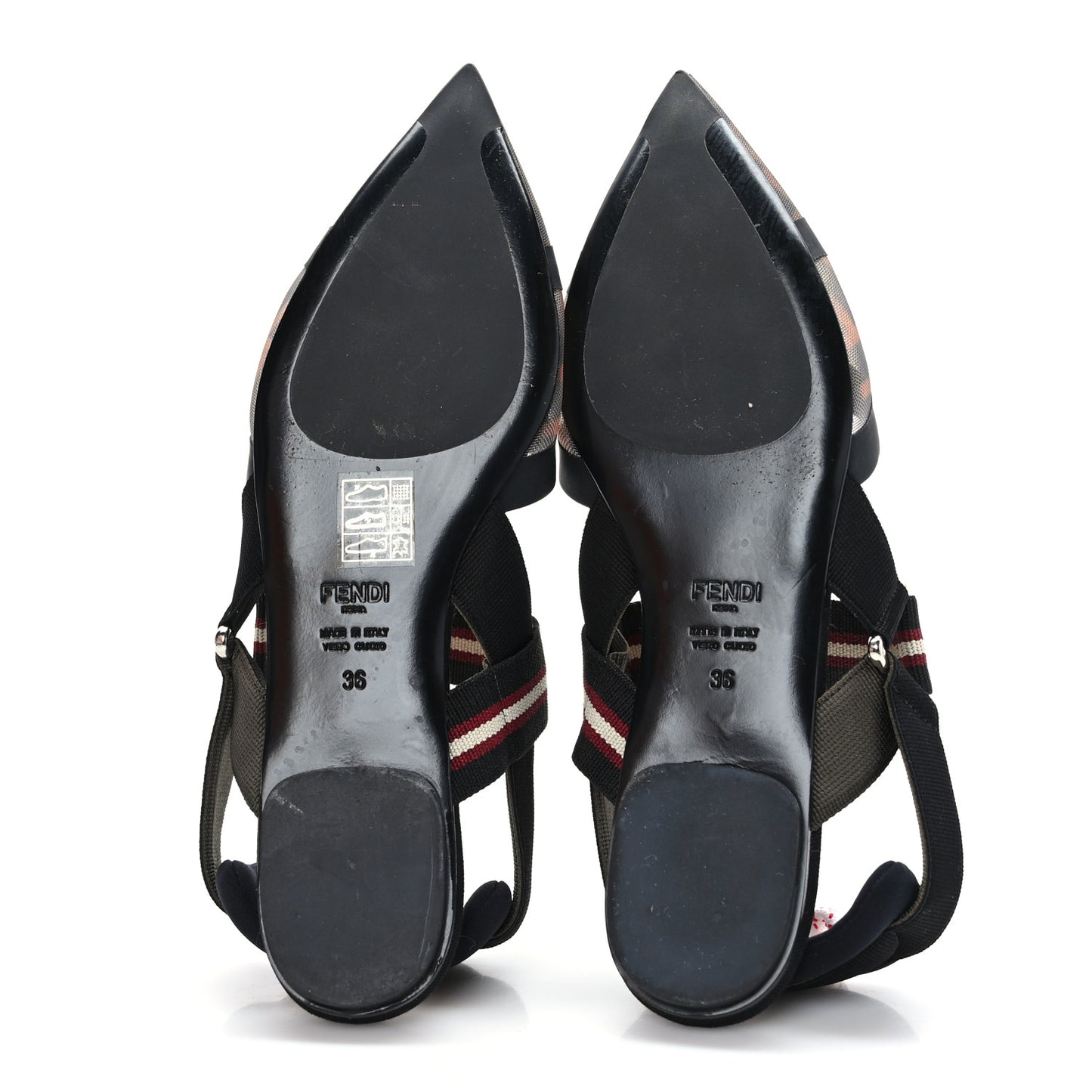 Technical Mesh FF Colibri Slingback Ballerina Flats 36 Tobacco Moro Black Militare