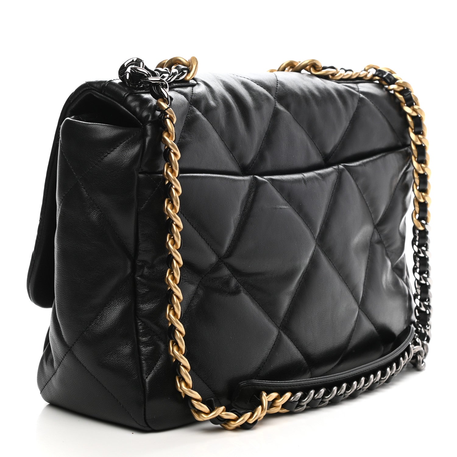 Chanel Goatskin Quilted Maxi Chanel 19 Flap Black 2 of 9