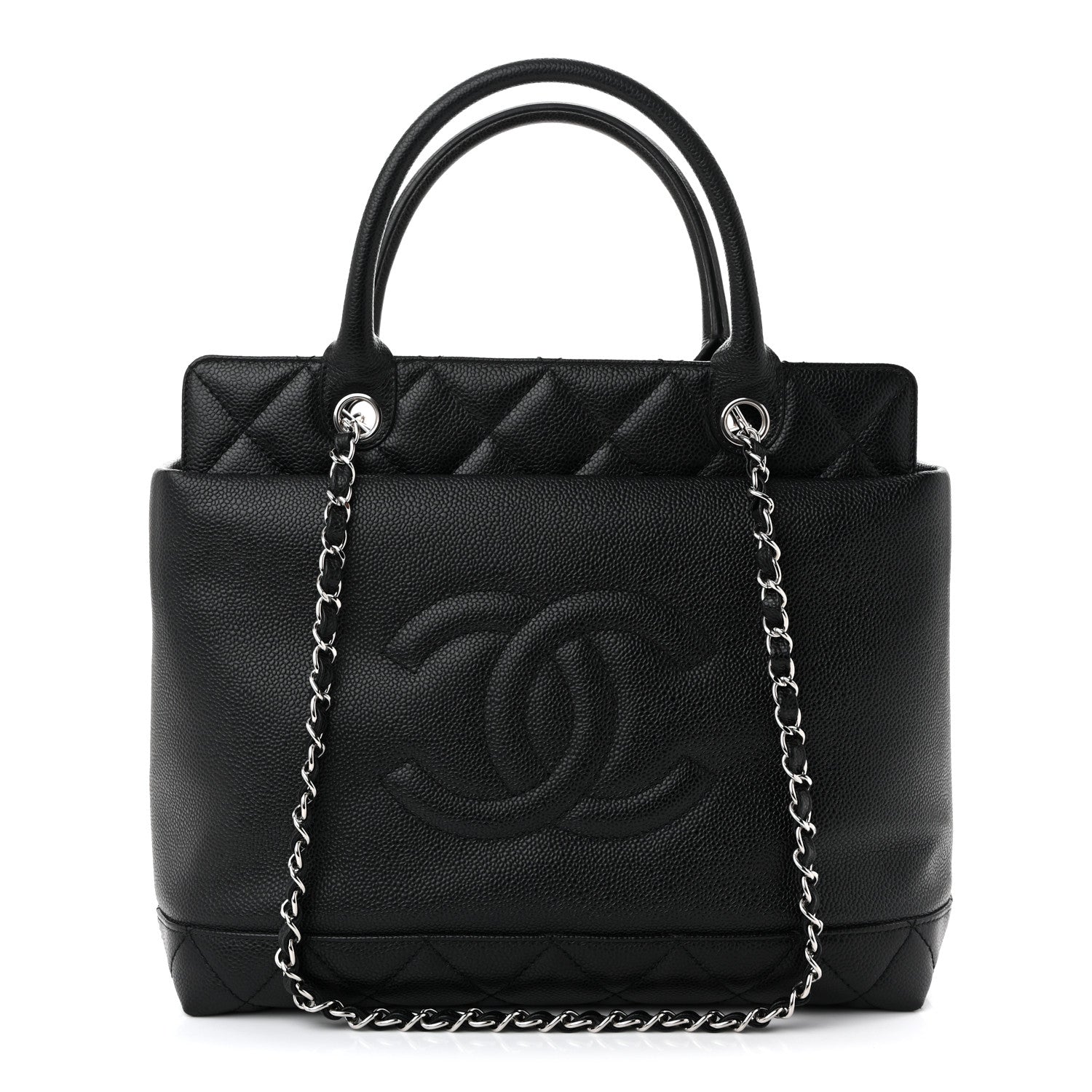 Chanel Soft Caviar CC Medium Top Handle Tote Black 1 of 10