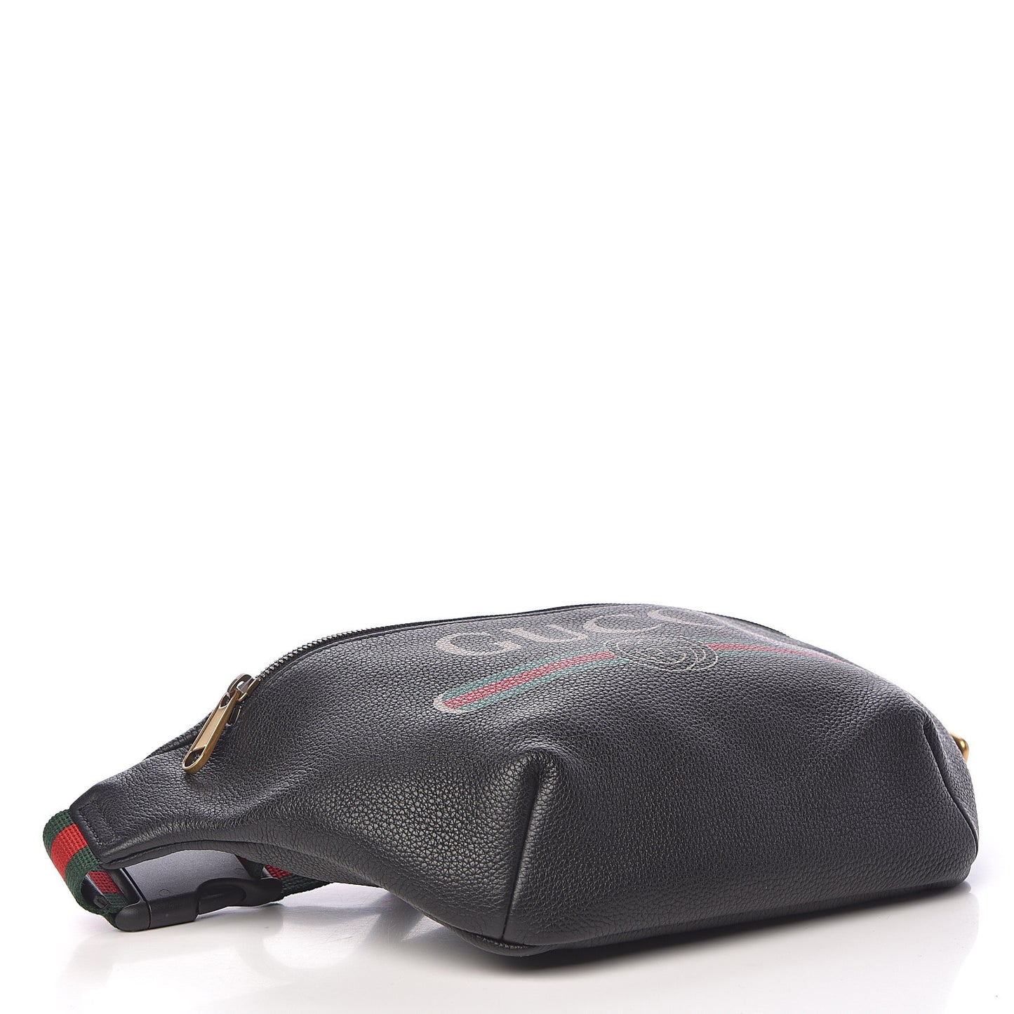 Grained Calfskin Logo Belt Bag Black