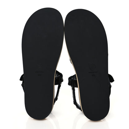 Chanel Laminated Goatskin Chain Sandals 40.5 Black 5 of 9