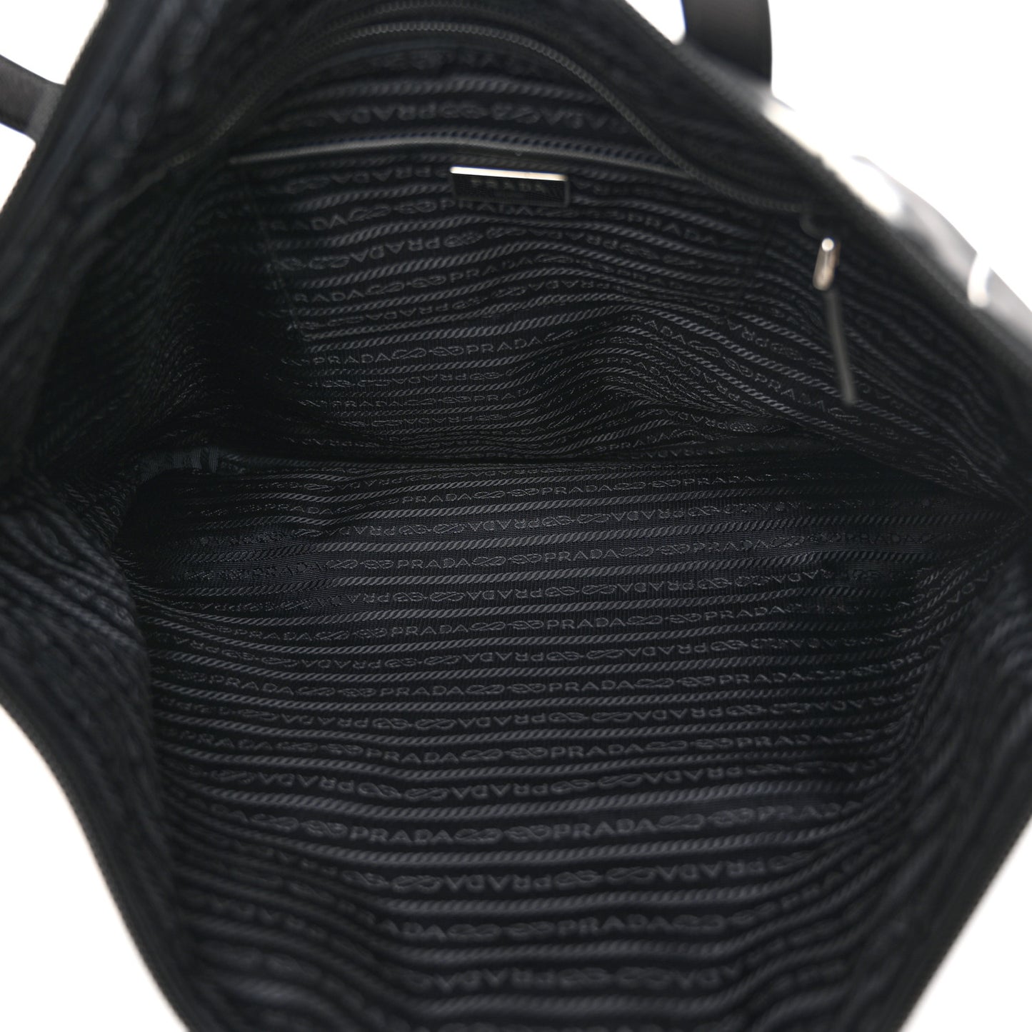 Tessuto Stampato Nylon Saffiano Floral Print Tote Black White