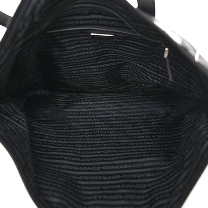 Prada Tessuto Stampato Nylon Saffiano Floral Print Tote Black White 5 of 11