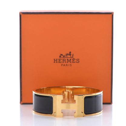 Hermes Enamel Wide Clic Clac H Bracelet GM Black 6 of 6
