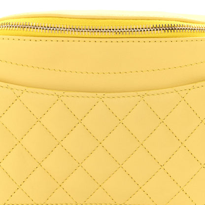 Chanel Crumpled Glazed Lambskin Quilted Waist Bag Fanny Pack Yellow 9 of 12