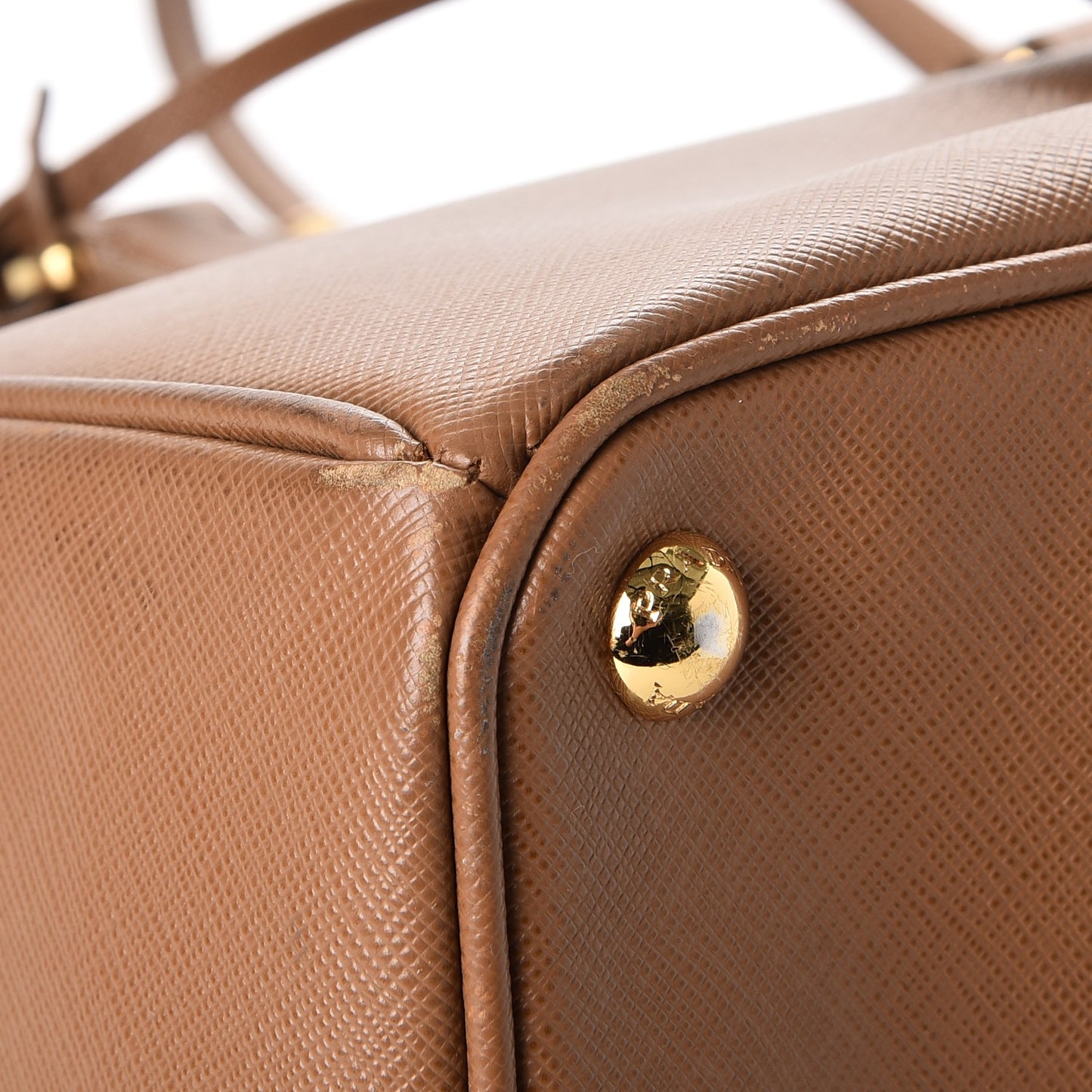 Saffiano Medium Galleria Double Zip Tote Caramel