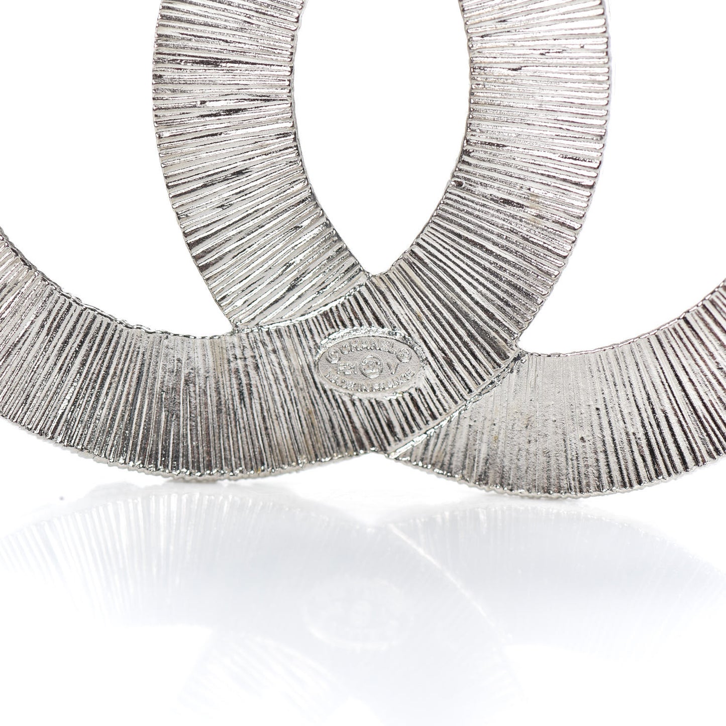 Baguette Crystal CC Brooch Silver