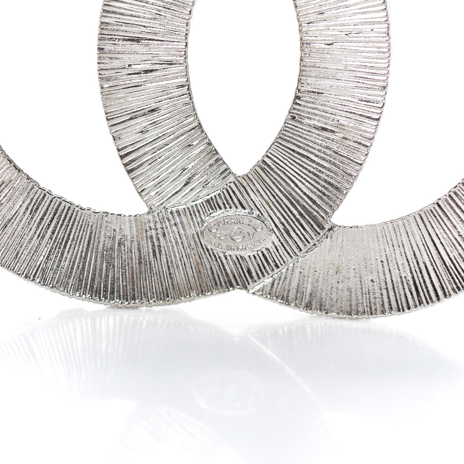 Chanel Baguette Crystal CC Brooch Silver 4 of 5