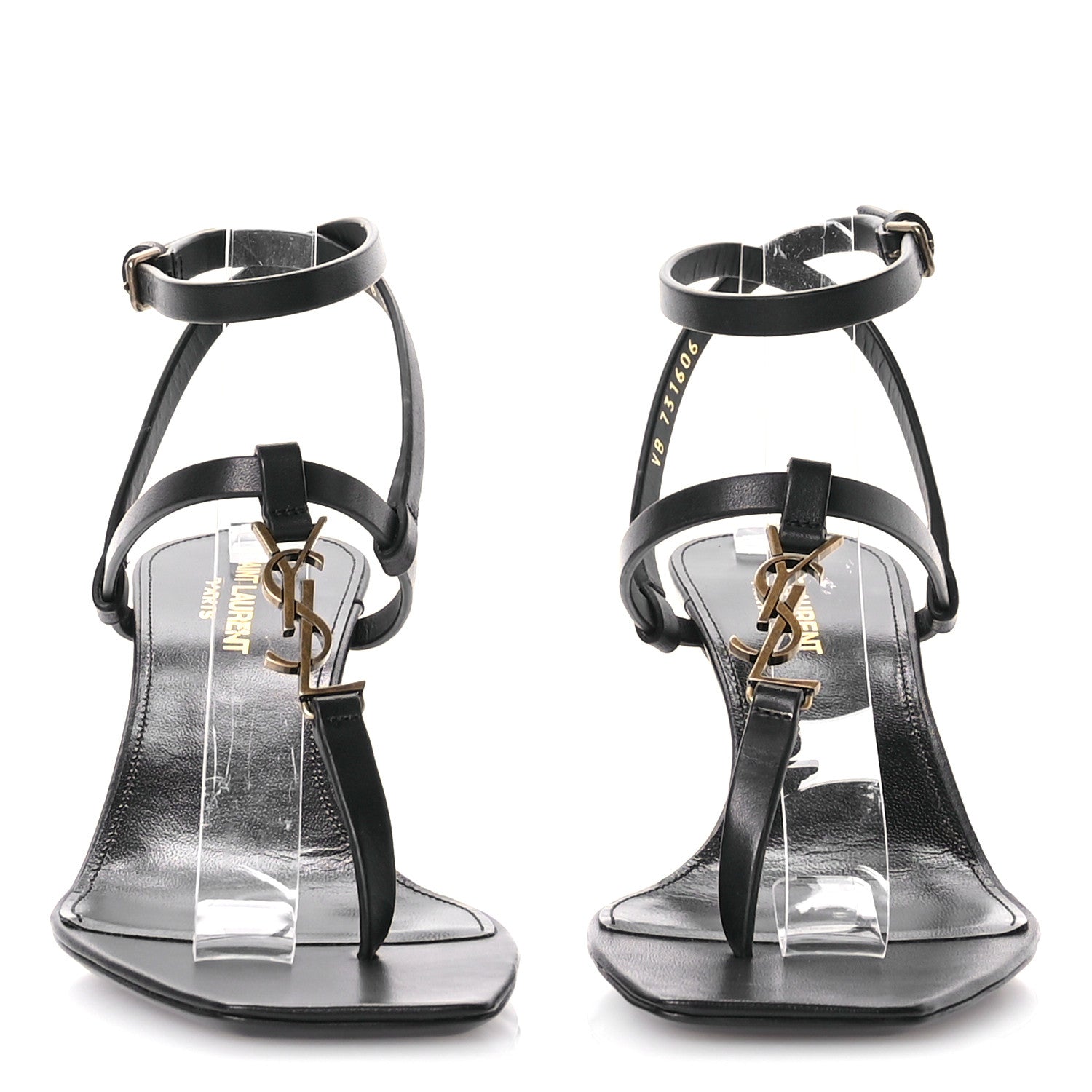 Saint Laurent Calfskin Cassandra 60 Sandals 38 Black 3 of 7