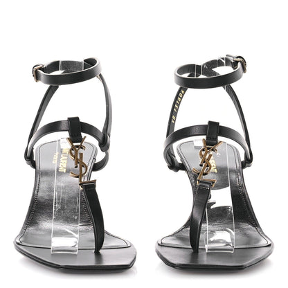 Saint Laurent Calfskin Cassandra 60 Sandals 38 Black 3 of 7