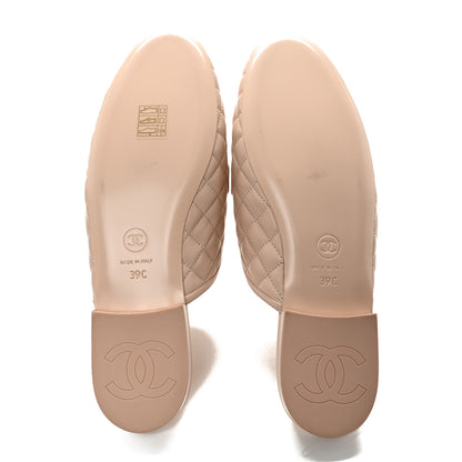 Chanel Lambskin Quilted Chain CC Mules 39 Light Pink 5 of 12
