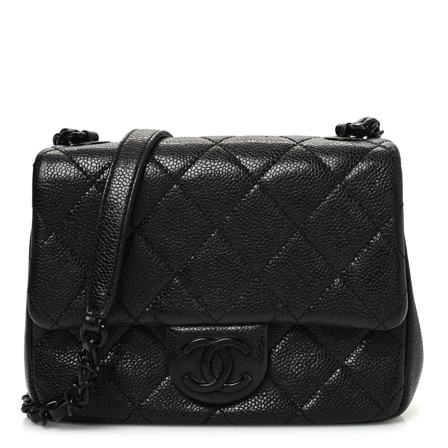 Caviar Quilted Incognito Mini Square Flap Black