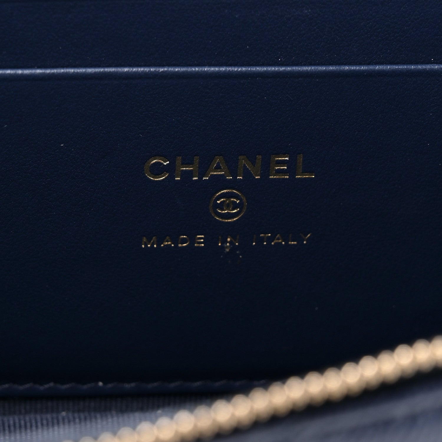 Chanel Caviar Quilted Top Handle Slim Vanity With Chain Navy 5 of 9