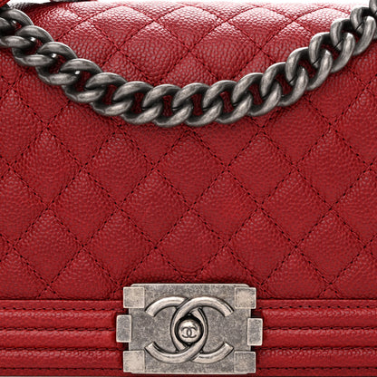 Chanel Caviar Quilted Medium Boy Flap Dark Red 9 of 11