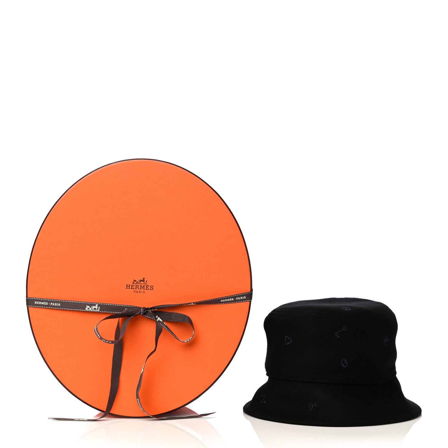 Hermes Cashmere Debbie Charms Bucket Hat 58 Black 6 of 7