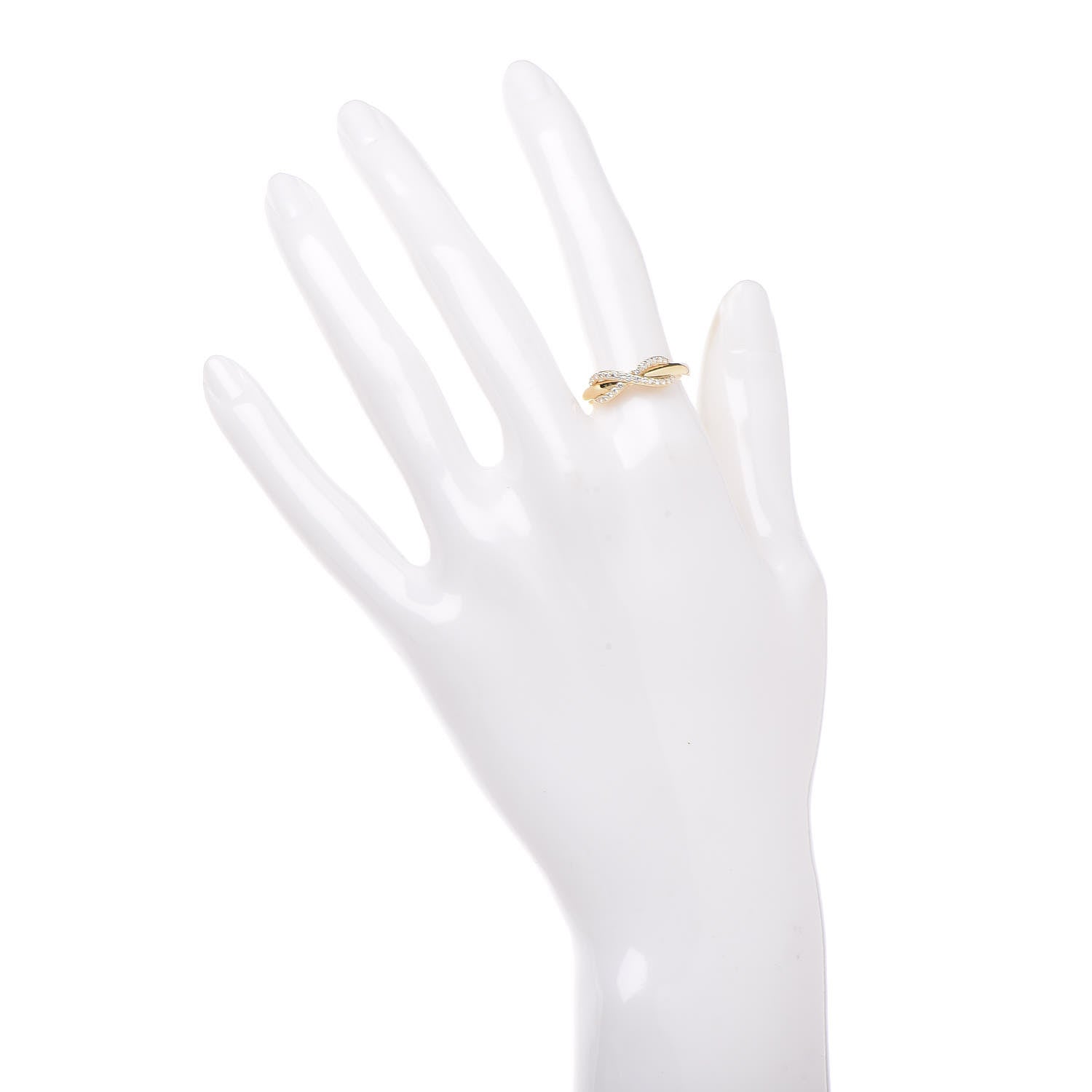 Tiffany 18K Yellow Gold Diamond Infinity Ring 51 5.75 2 of 5
