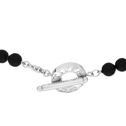 Tiffany Sterling Silver Black Onyx Bead Toggle Necklace 4 of 4