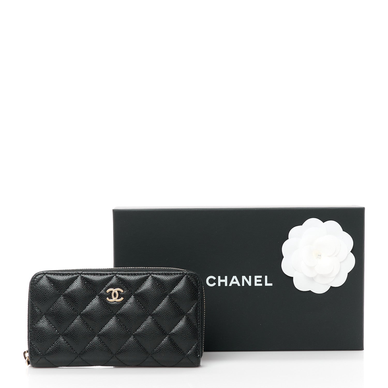 Chanel Caviar Quilted Medium Zip Around Wallet Black 12 of 12