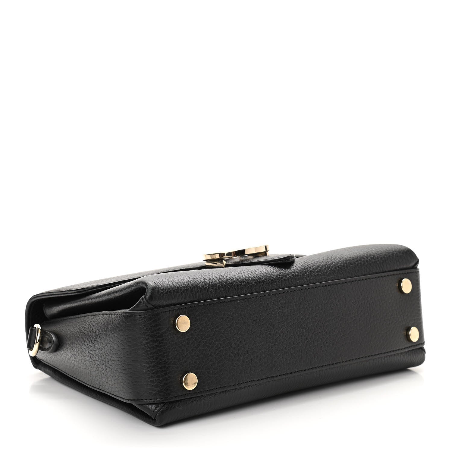 Gucci Dollar Calfskin Interlocking G Top Handle Shoulder Bag Black 4 of 11