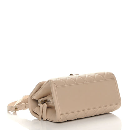 Chanel Shiny Sheepskin Quilted Small Trapezio Flap Beige 4 of 8