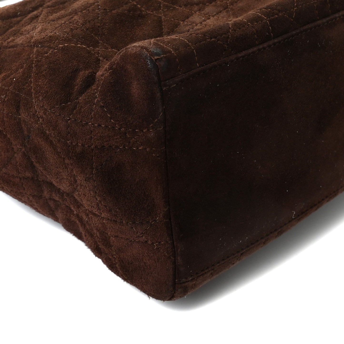 Suede Cannage Medium Lady Dior Brown