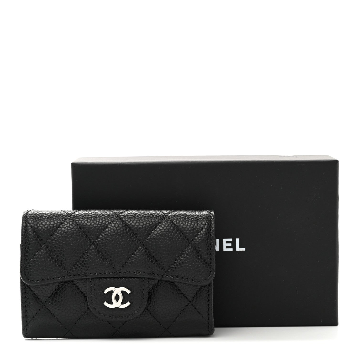 Chanel Caviar Quilted Flap Card Holder Wallet Black 10 of 10