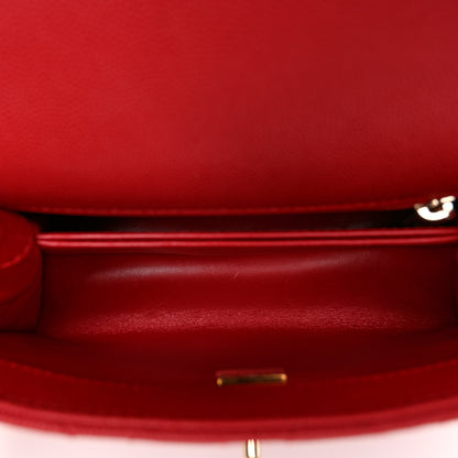 Chanel Caviar Quilted Mini Coco Handle Flap Red 5 of 10