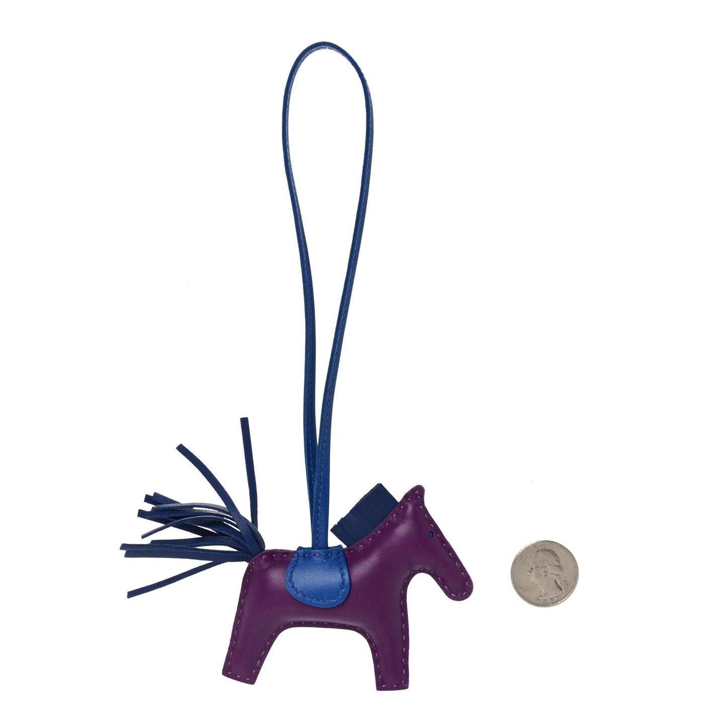 Milo Lambskin Grigri Rodeo Horse Bag Charm PM Violet Bleu Saphir Bleu France
