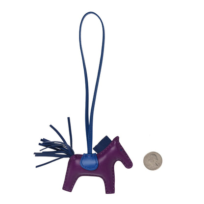 Hermes Milo Lambskin Grigri Rodeo Horse Bag Charm PM Violet Bleu Saphir Bleu France 2 of 4