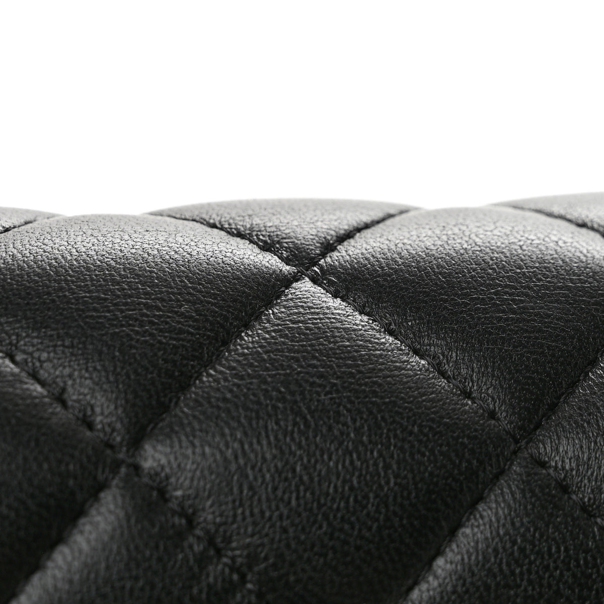 Lambskin Quilted Mini Square Flap Black